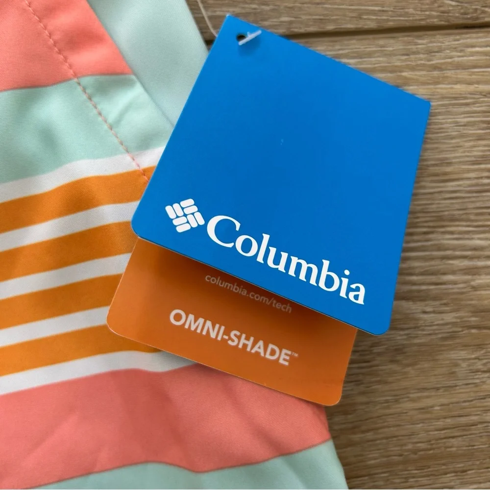 Columbia Omni Shade Swim Trunks Shorts Youth Large Striped Omni Wicking NEW - Picture 2 of 11